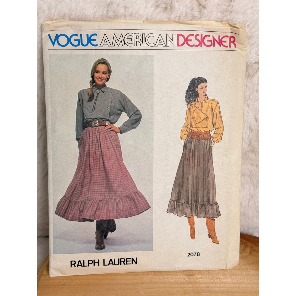 Vintage Vogue 2078 Ralph Lauren American Designer Orignl Sewing Pattern 14 UNCUT